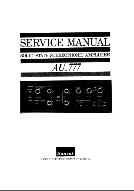 SANSUI AU-777 SOLID STATE STEREOPHONIC AMPLIFIER SERVICE MANUAL