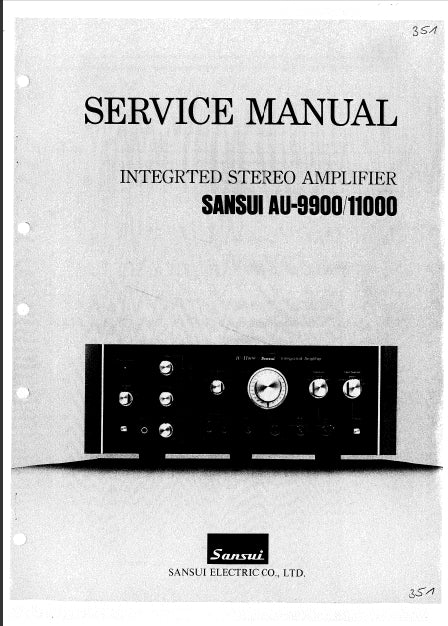 SANSUI AU-9900 AU-11000 INTEGRATED STEREO AMPLIFIER SERVICE MANUAL ENGLISH