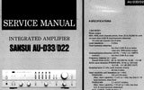 SANSUI AU-D33 AU-D22 INTEGRATED AMPLIFIER SERVICE MANUAL INC SCHEMATIC DIAGRAMS 15 PAGES ENG