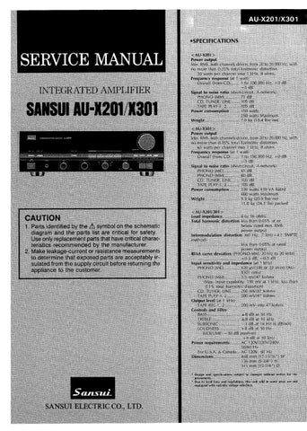 SANSUI AU-X201 AU-X301 INTEGRATED AMPLIFIER SERVICE MANUAL ENGLISH