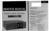 SANSUI B-2101 STEREO POWER AMPLIFIER SERVICE MANUAL ENGLISH