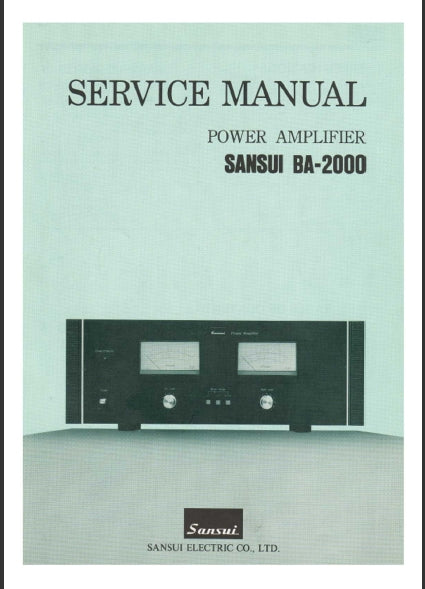 SANSUI BA-2000 POWER AMPLIFIER SERVICE MANUAL ENGLISH