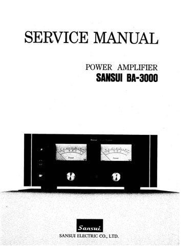 SANSUI BA-3000 POWER AMPLIFIER SERVICE MANUAL ENGLISH