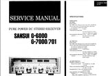 SANSUI G-6000 G-7000 G-701 PURE POWER DC STEREO RECEIVER SERVICE MANUAL IN ENGLISH