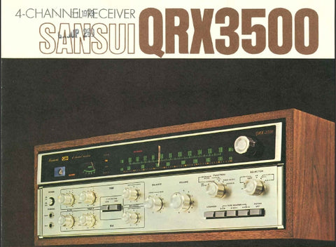 SANSUI QRX-3500 4 CHANNEL RECEIVER CATALOG 1973 4 PAGES ENG