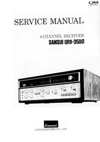 SANSUI QRX-3500 4 CHANNEL RECEIVER SERVICE MANUAL INCLUDING SCHEMATIC DIAGRAMS 32 PAGES ENG