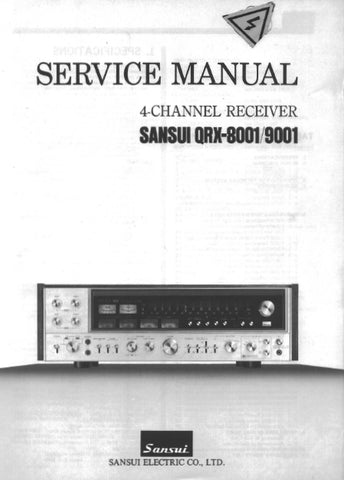 SANSUI QRX-8001 QRX-9001 4 CHANNEL RECEIVER SERVICE MANUAL INCLUDING SCHEMATIC DIAGRAMS 36 PAGES ENG