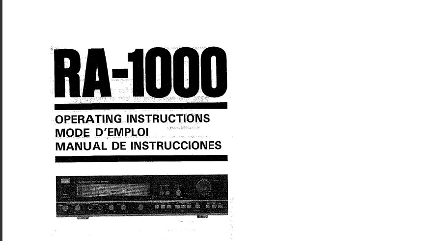 SANSUI RA-1000 REVERBERATION AMPLIFIER OPERATING INSTRUCTIONS MODE D'EMPLOI MANUAL DE INSTRUCCIONES ENG FRANC ESP