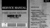 SANSUI SE-77 STEREO GRAPHIC EQUALIZER SERVICE MANUAL IN ENGLISH