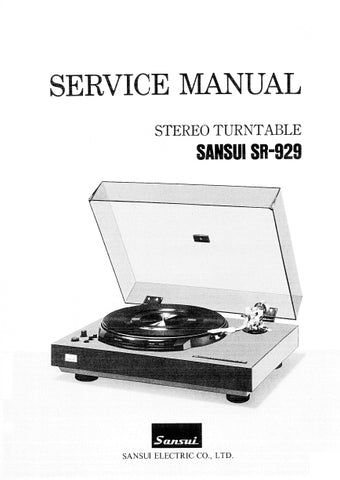 SANSUI SR-929 STEREO TURNTABLE SERVICE MANUAL 16 PAGES ENG