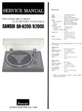 SANSUI SR-B200 SR-B200S TWO SPEED BELT DRIVE AUTO RETURN TURNTABLE SERVICE MANUAL INC PARTS LIST 4 PAGES ENG