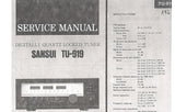 SANSUI TU-919 DIGITALLY QUARTZ LOCKED TUNER SERVICE MANUAL INCLUDING SCHEMATIC DIAGRAMS ENGLISH