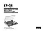 SANSUI XR-Q9 STEREO TURNTABLE OPERATING INSTRUCTIONS MODE D'EMPLOI BETRIEBSANLEITUNG ENG FRANC DEUT