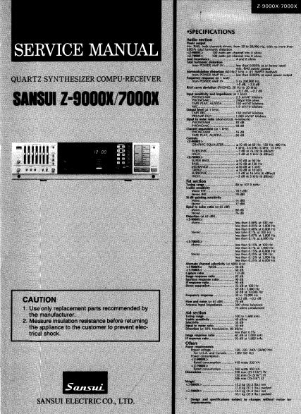 SANSUI Z-9000 Z-7000 QUARTZ SYNTHESIZER COMPU-RECEIVER SERVICE MANUAL