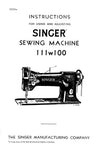 SINGER 111W100 SEWING MACHINE INSTRUCTIONS FOR USING AND ADJUSTING 11 PAGES ENG