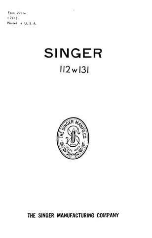 SINGER 112W131 SEWING MACHINE ILLUSTRATED PARTS LIST 13 PAGES ENG