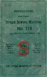 SINGER 115 SEWING MACHINE INSTRUCTIONS BOOK 36 PAGES ENG