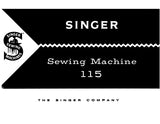 SINGER 115 SEWING MACHINE INSTRUCTION MANUAL 56 PAGES ENG