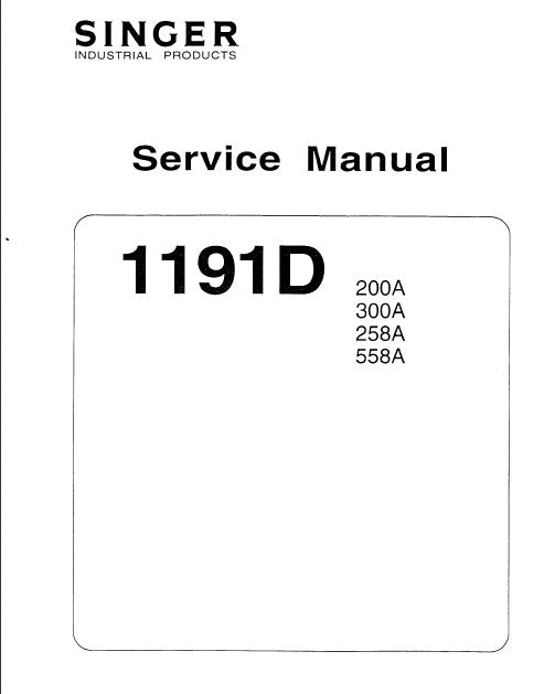 SINGER 1191D 200A 300A 258A 558A SEWING MACHINES SERVICE MANUAL 23 PAGES ENG