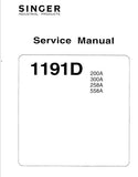 SINGER 1191D 200A 300A 258A 558A SEWING MACHINES SERVICE MANUAL 23 PAGES ENG