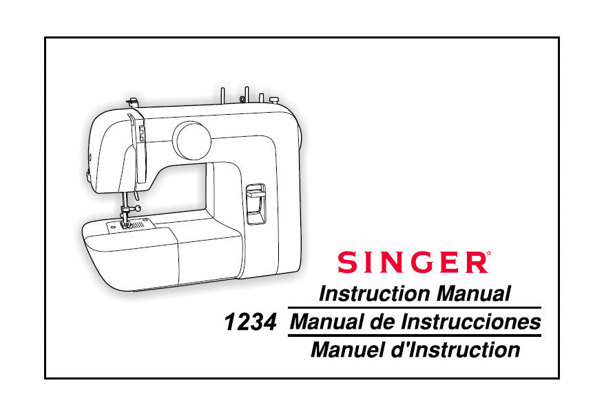 SINGER 1234 SEWING MACHINE INSTRUCTION MANUAL MANUAL INSTRUCCIONES MANUEL D'INSTRUCTIONS 72 PAGES ENG ESP FRANC