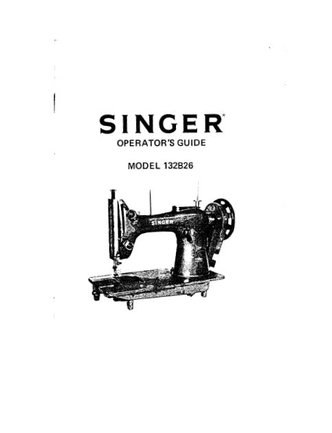 SINGER 132B26 SEWING MACHINE OPERATORS GUIDE 9 PAGES ENG