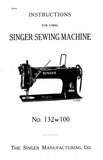 SINGER 132W100 SEWING MACHINE INSTRUCTIONS 10 PAGES ENG