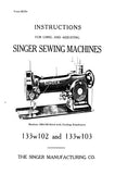 SINGER 133W102 133W103 SEWING MACHINES INSTRUCTIONS FOR USING AND ADJUSTING 14 PAGES ENG