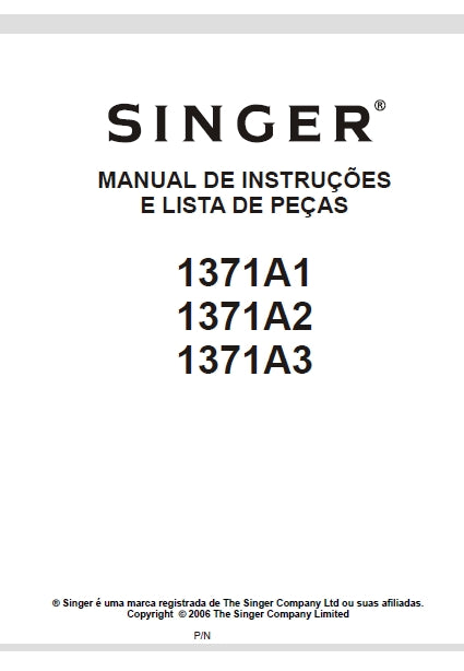 SINGER 1371A1 1371A2 1371A3 MAQUINAS MANUAL DE INSTRUCOES 56 PAGINAS PT