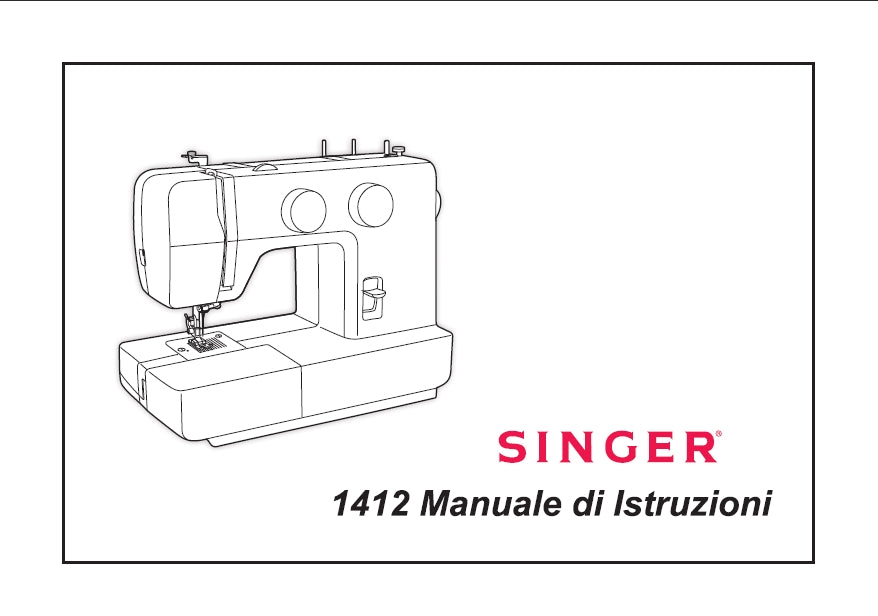 SINGER 1412 SEWING MACHINE MANUALE DI ISTRUZIONI 31 PAGES ITAL