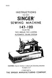 SINGER 147-120 SEWING MACHINE INSTRUCTIONS FOR USING AND ADJUSTING 8 PAGES ENG