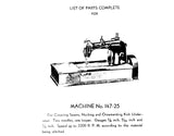 SINGER 147-25 147-39 SEWING MACHINE LIST OF PARTS COMPLETE 34 PAGES ENG