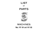 SINGER 147-84 147-85 SEWING MACHINE LIST OF PARTS 28 PAGES ENG