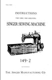 SINGER 149-2 SEWING MACHINE INSTRUCTIONS FOR USING AND ADJUSTING 8 PAGES ENG