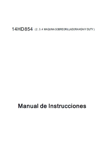 SINGER 14HD854 SEWING MACHINE MANUAL DE INSTRUCCIONES 54 PAGES ESP