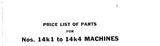 SINGER 14K1 14K2 14K3 14K4 SEWING MACHINE LIST OF PARTS 10 PAGES ENG