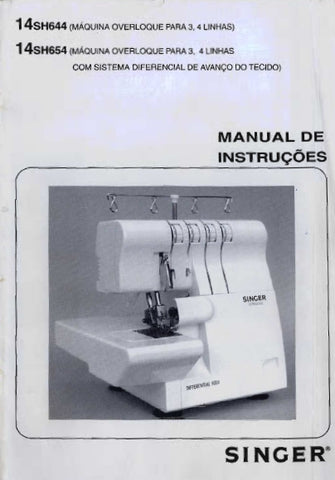 SINGER 14SH644 14SH654 MAQUINA DE COSTURA MANUAL DE INSTRUCOES 50 PAGINA PT