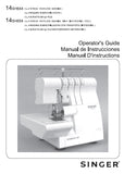 SINGER 14SH644 14SH654 SEWING MACHINE MAQUINA DE COSER MACHINE A COUDRE OPERATORS GUIDE MANUAL DE INSTRUCCIONES MANUEL D'INSTRUCTIONS 101 PAGES ENG ESP FR