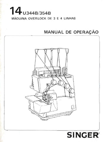 SINGER 14U344B 14U354B MAQUINA DE COSTURA MANUAL DE OPERACAO 48 PAGINA PT