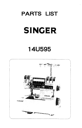 SINGER 14U595 SEWING MACHINE LIST OF PARTS 17 PAGES ENG