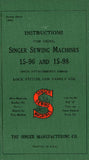 SINGER 15-96 15-98 SEWING MACHINES INSTRUCTIONS BOOK 62 PAGES ENG