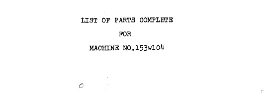 SINGER 153W104 SEWING MACHINE LIST OF PARTS COMPLETE 27 PAGES ENG