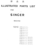 SINGER 1591D SEWING MACHINE  ILLUSTRATED PARTS LIST 22 PAGES ENG