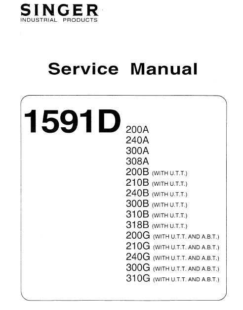 SINGER 1591D SEWING MACHINE SERVICE MANUAL 40 PAGES ENG