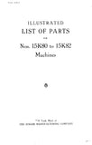 SINGER 15K80 15K82 SEWING MACHINE ILLUSTRATED LIST OF PARTS 29 PAGES ENG