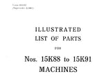 SINGER 15K88 TO 15K91 SEWING MACHINE ILLUSTRATED PARTS LIST 43 PAGES ENG