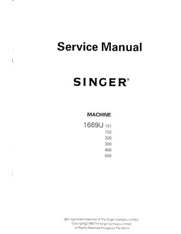 SINGER 1669U SEWING MACHINE SERVICE MANUAL 38 PAGES ENG