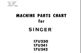 SINGER 17U230 17U241 17U242 SEWING MACHINE MACHINE PARTS CHART 7 PAGES ENG