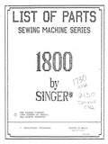 SINGER 1800 SERIES 1730 2430 SEWING MACHINE LIST OF PARTS 45 PAGES ENG