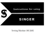 SINGER 185 J&K SEWING MACHINE INSTRUCTIONS 44 PAGES ENG